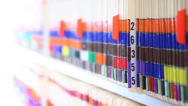 Rows Of Medical Records Stock Photo