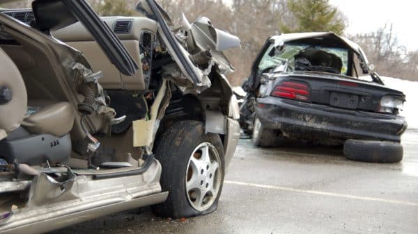 Severe Car Accident Stock Photo