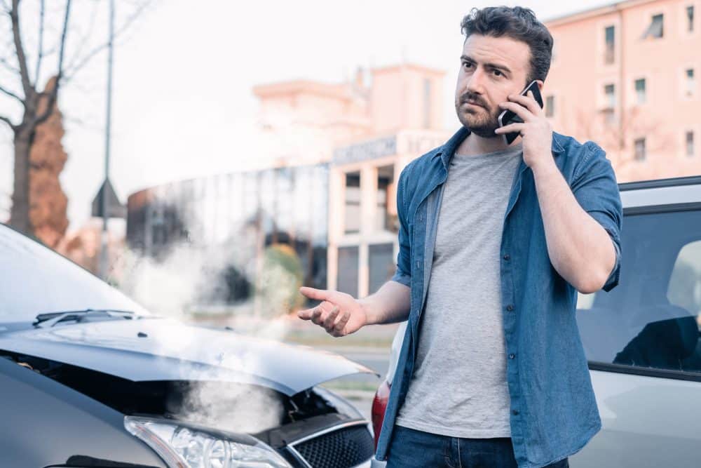 a man calling an attorney after a Chattanooga car accident