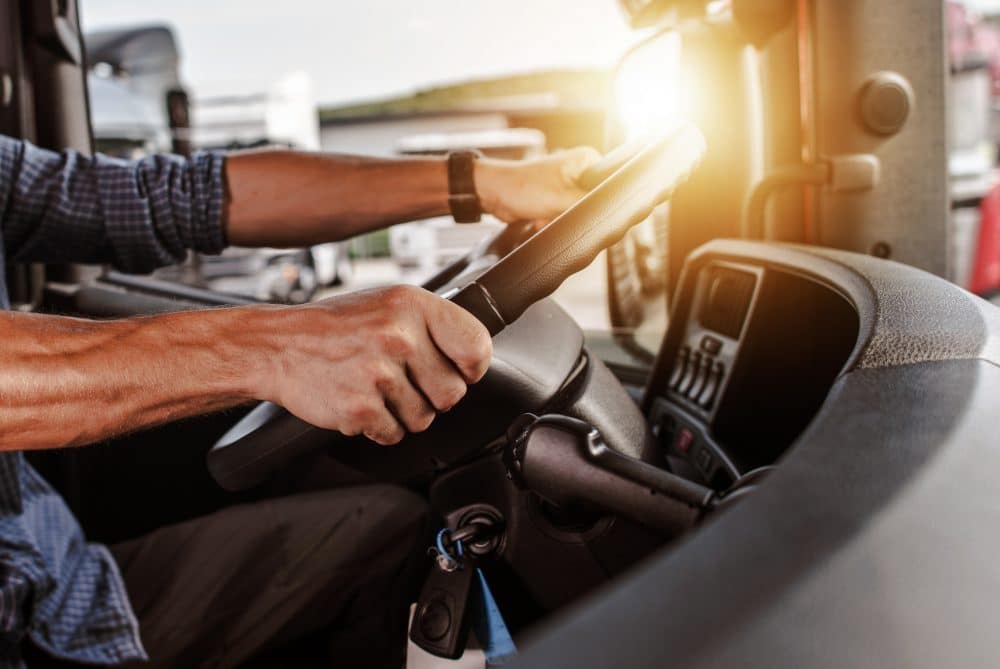 A semi-truck driver on a road near Chattanooga.